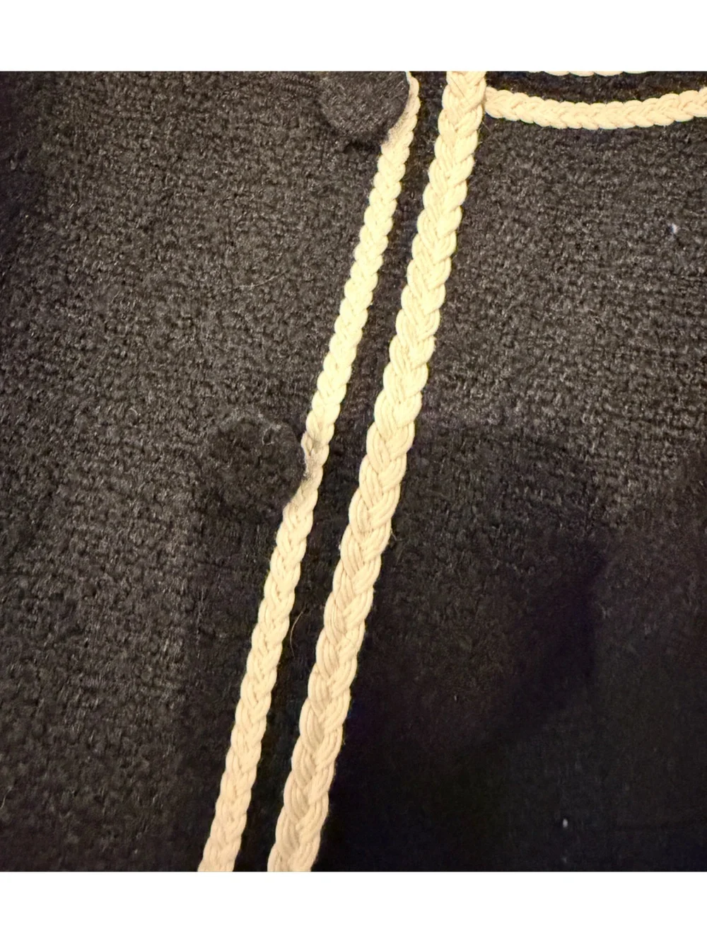 J. Crew Black Sleeveless Tweed Mini Dress with Cream Trim